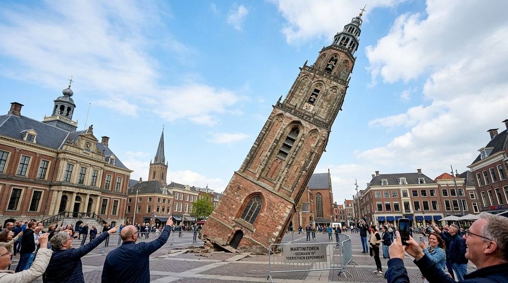 Martinitoren kwartier gedraaid voor beter uitzicht vanaf het Forum